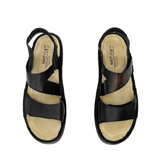 Naot Enid Sandals Size 8 Black Leather Bronze Burnished Strappy Open Toe EUC - Picture 7 of 11